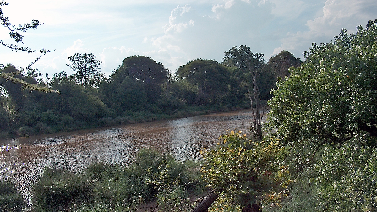View upriver in Sirheni Camp, Kruger National Park