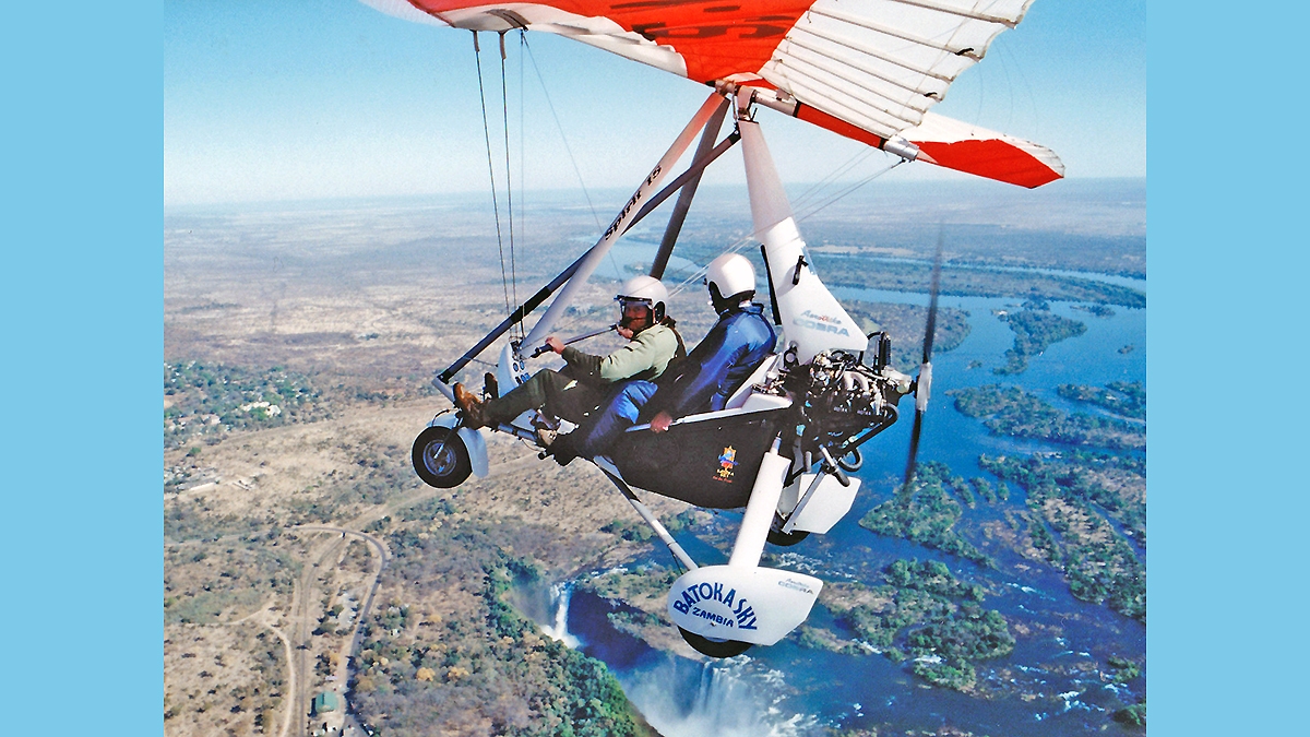 Microlight over Victoria Falls