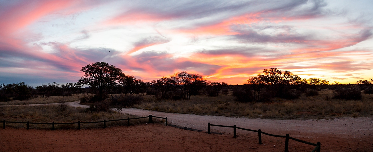 Sunset from my trailer near Hotazel