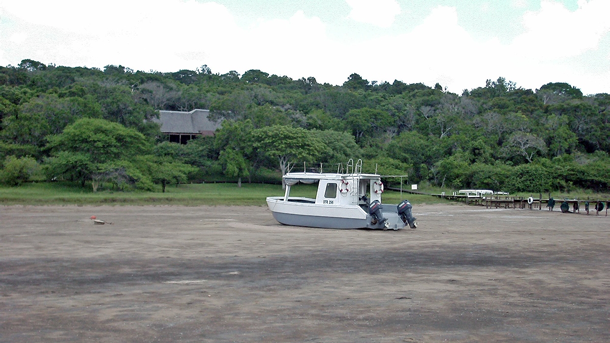 Sobhengu Lodge from a dry Lake St Lucia