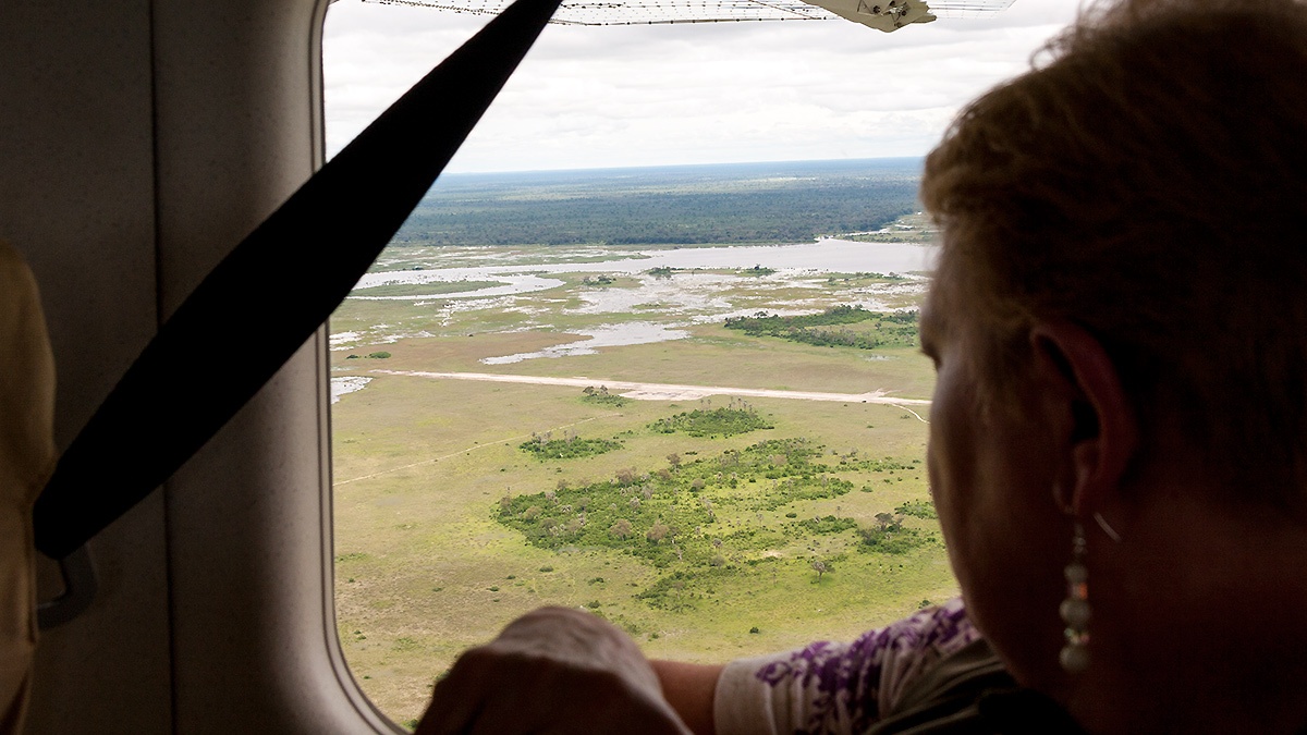 Approaching Lebala landing strip, northern Botswana
