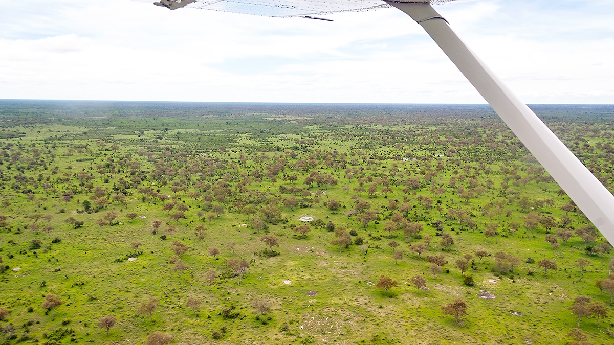 Approaching Lebala air strip, northern Botswana