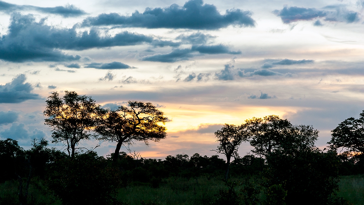 Sunset near Lebala, Northern Botswana
