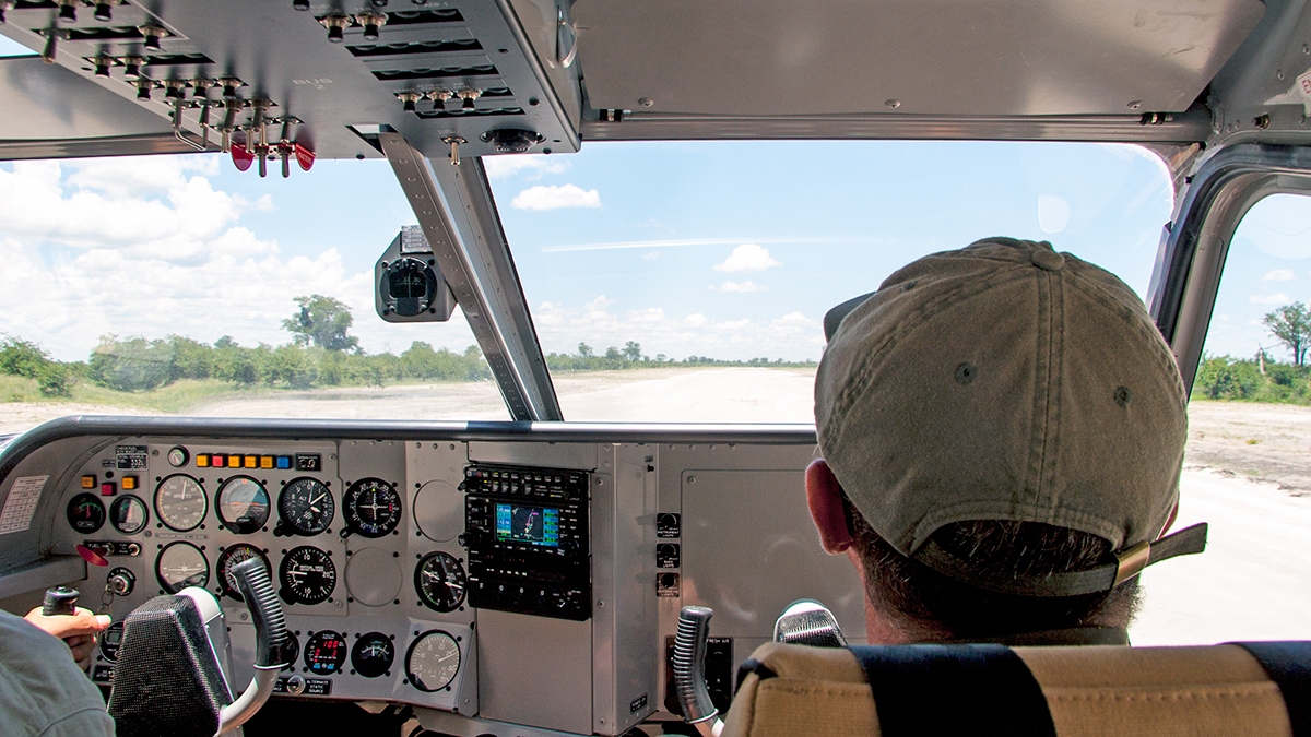 Ready for take-off at Lebala air strip