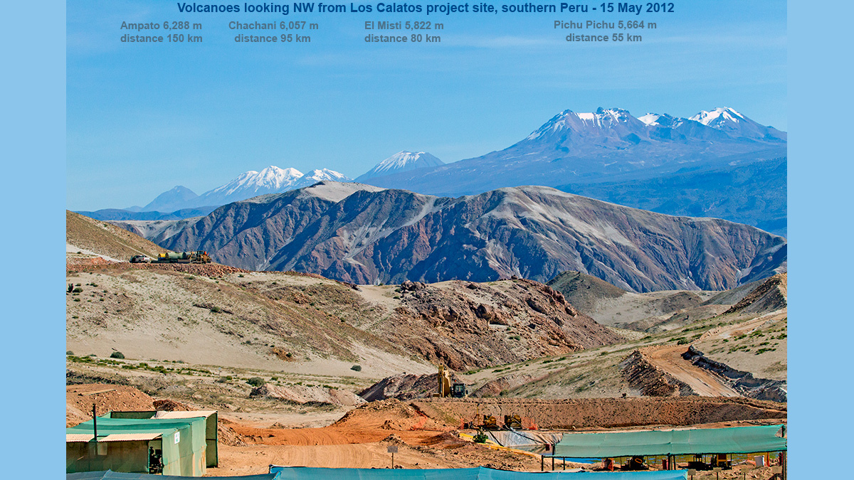 Looking north-west from the Los Calatos project site, Peruvian Andes