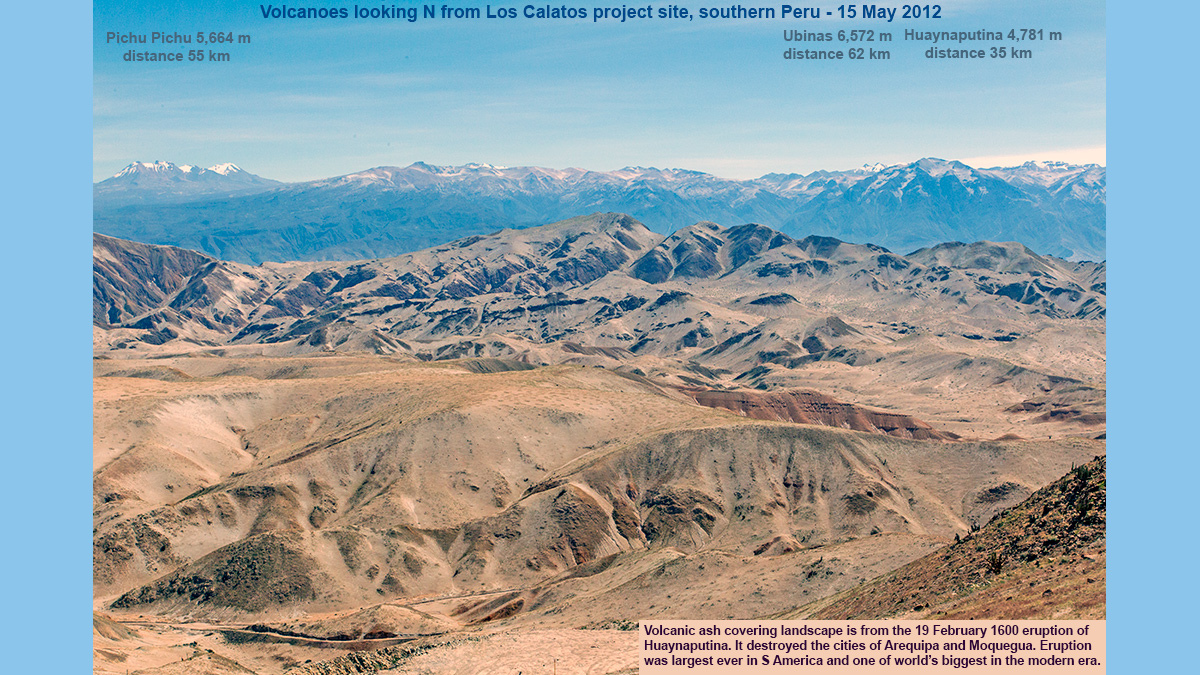 Looking north from the Los Calatos project site, Peruvian Andes
